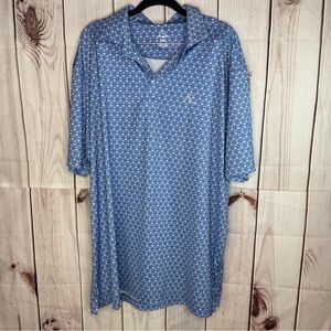 Rhoback The Koopa Polo Performance Shirt Mens 2XL Golf Cart Palm Trees Blue